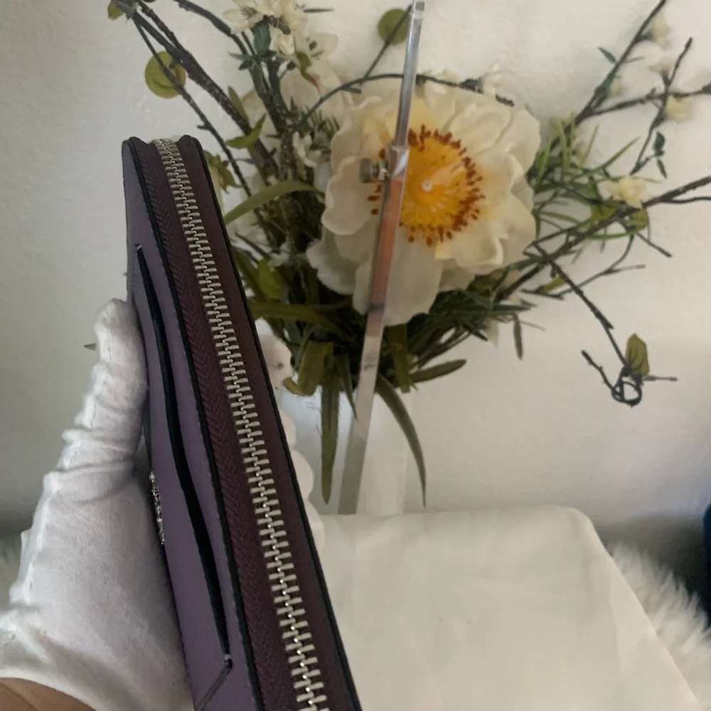 Coach Accordion Zip Around Lavender Wallet